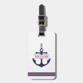 Anchor Monogrammed Bagagelabel (Voorkant verticaal)