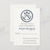 Anchor Monogrammen, Nautical Wedding rsvp 3,5 x 5 (Voorkant / Achterkant)