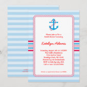 Anchor Nautical Bridal Shower Kaart (Voorkant / Achterkant)