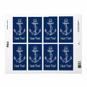 Anchor Nautical Etiket Cadeau Blue White (Full Sheet)