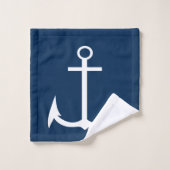 Anchor Nautical Navy Blue Bath Towel set Bad Handdoek (Wasdoekje)