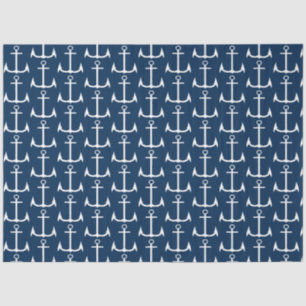 Anchor Nautical Navy Blue-ontkoppelingspagina Tissuepapier