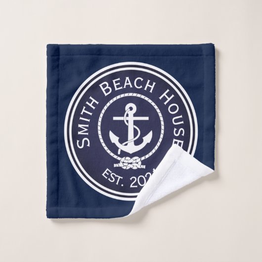 Anchor Nautical Seal Bad Handdoek (Wasdoekje)