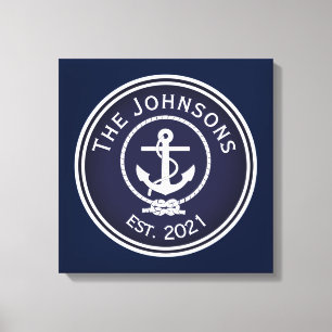 Anchor Nautical Seal Canvas Afdruk