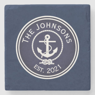 Anchor Nautical Seal Stenen Onderzetter