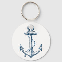 Anchor Nautical Sleutelhanger Key Gift Navy Blue W