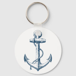 Anchor Nautical Sleutelhanger Key Gift Navy Blue W