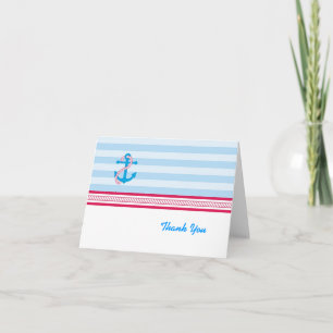 Anchor Nautical Thank You Card Bedankkaart