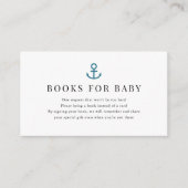 Anchor Navy Blue Baby shower Book Request Informatiekaartje (Voorkant)