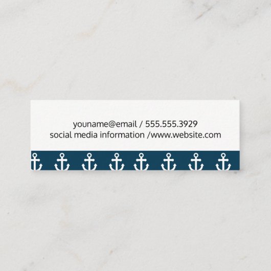 Anchor Pattern Mini Visitekaartje (Achterkant)