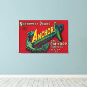 Anchor Pear Crate LabelYakima, WA Canvas Afdruk (Insitu (Houten vloer))