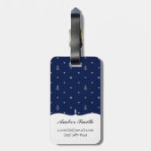 Anchor Polka Dots Pattern Bagagelabel (Achterkant verticaal)