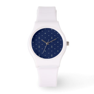 Anchor Polka Dots Pattern Horloge