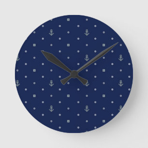 Anchor Polka Dots Pattern Ronde Klok