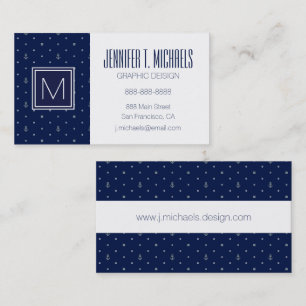 Anchor Polka Dots Pattern Visitekaartje