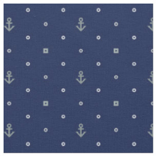 Anchor Polka Dots Pattern Voeg uw Initiaal 2 toe Stof
