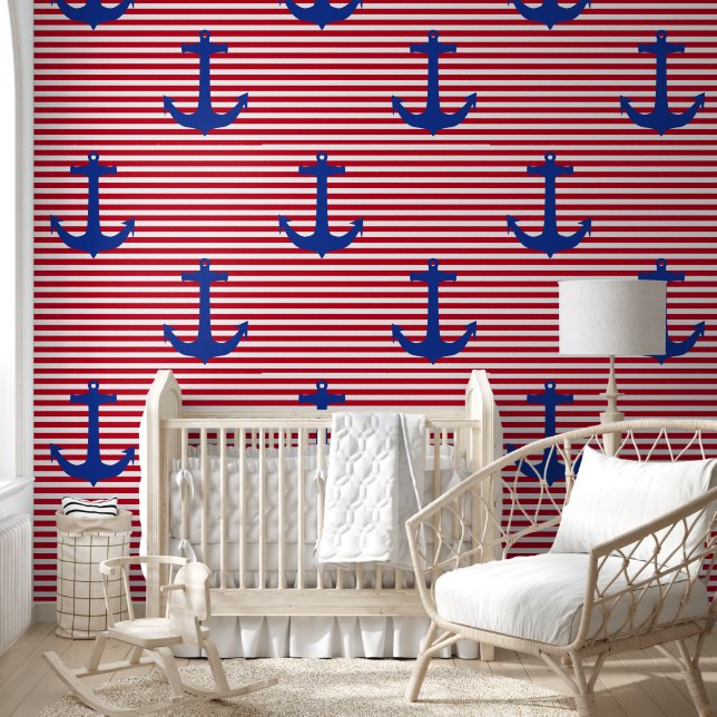 ANCHOR Silhouet - nautisch ontwerp 2 Behang (Kinderen)