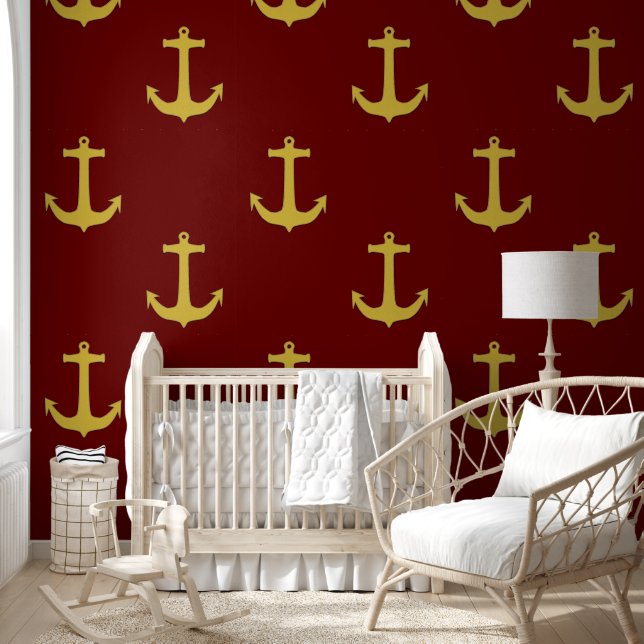 ANCHOR Silhouet - nautisch ontwerp 3 Behang (Kinderen)