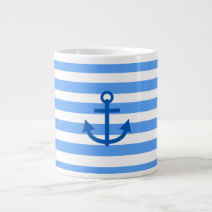 Anchor Stripes Blue & White Extra Grote Beker