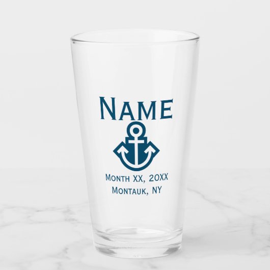 Anchor Wedding Party Pint Glass Gift Glas (Voorkant)