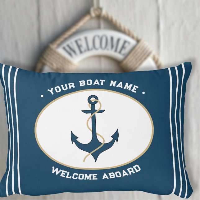 Anchor Welcome Aboard Custom Pillow Accent Kussen (Creator heeft geüpload)