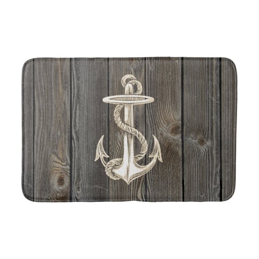Anchor  Wood Bath Rug Badmat (Voorkant)