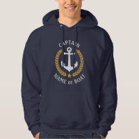 Anchor Your Boat Name Kapitein Navy Gold Laurel