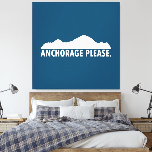 Anchorage Alaska alsjeblieft Sierkussen Canvas Afdruk (Insitu (Slaapkamer))