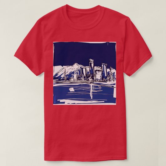 Anchorage Alaska Bleu Art Abstrait TShirt (Design devant)