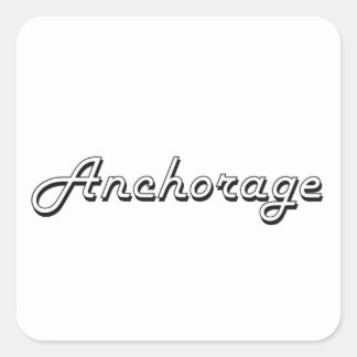 Anchorage Alaska Classic Retro Design Vierkante Sticker