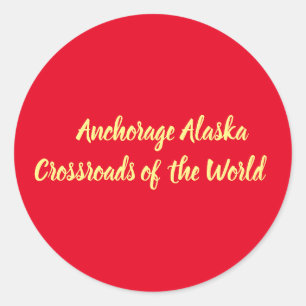 Anchorage Alaska Crossroad van de wereld Ronde Sticker