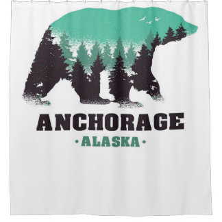 Anchorage Alaska Grizzly | unieke deken Douchegordijn