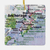 Anchorage Alaska Map Keramisch Ornament (Voorkant)