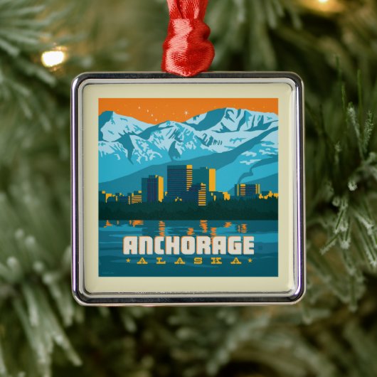 Anchorage, Alaska Metalen Ornament (Boom)