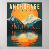 Anchorage, Alaska Poster - Prachtige stad Uitzicht (Voorkant)
