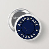 Anchorage Alaska Ronde Button 5,7 Cm (Voorkant /achterkant)