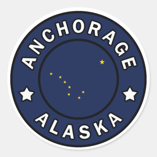 Anchorage Alaska Ronde Sticker (Voorkant)