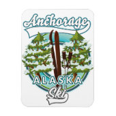 Anchorage Alaska Ski logo Magneet (Verticaal)