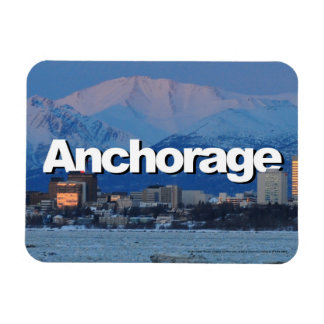 Anchorage Alaska Skyline met Anchorage in the Sky Magneet