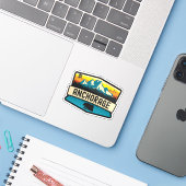 Anchorage, Alaska Sticker (Laptop met iPhone)