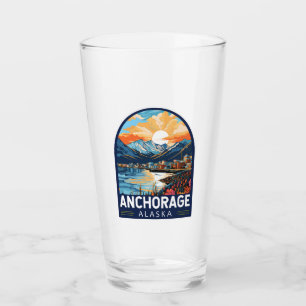 Anchorage Alaska Travel Art Embleem Glas