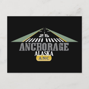 Anchorage Alaska - Vliegveld baan Briefkaart