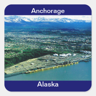Anchorage, Uitzicht Alaska Vierkante Sticker
