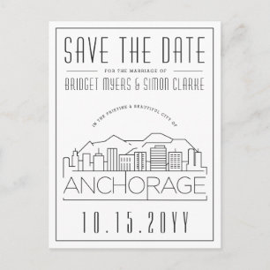 Anchorage Wedding   De gestileerde Veldlijn sparen Briefkaart
