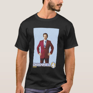 Anchorman Ron Burgundy Channel 4 Portret T-shirt