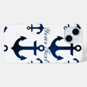 Anchors Ahoy Nautical Case-Mate iPhone Case (Achterkant (horizontaal))