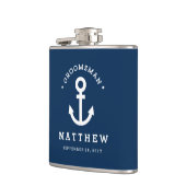 Anchors Away Groomsman Heupfles (Links)