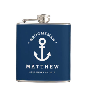 Anchors Away Groomsman Heupfles