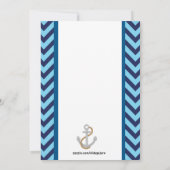 Anchors Away Nautical Baby shower Invitation Kaart (Achterkant)