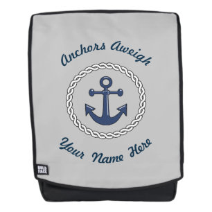 Anchors Aweigh Gray Personalized Rugtassen
